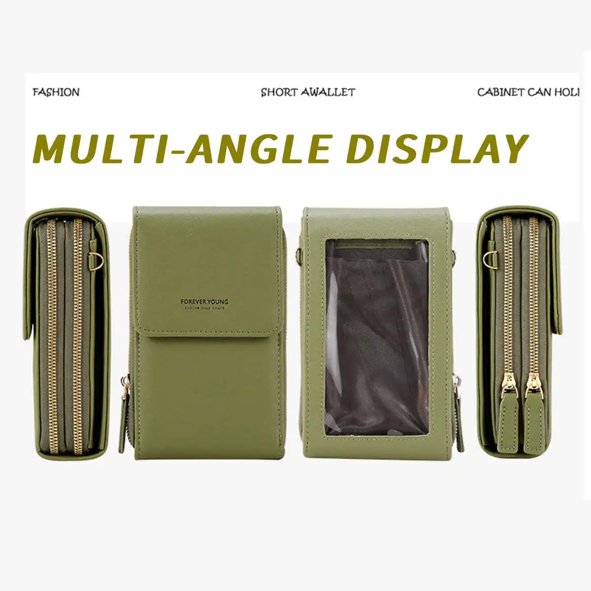 Women Crossbody Bag Mobile Phone Touch Screen Pouch Female Long Wallets
