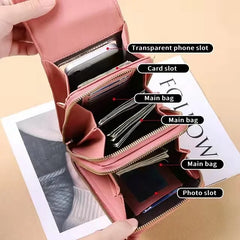 Women Crossbody Bag Mobile Phone Touch Screen Pouch Female Long Wallets