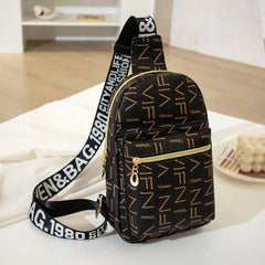 Retro Printing Texture Crossbody Bag Sling Messenger Bag