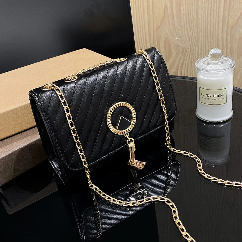 Women Crossbody Bag Sequined Tassel Small Bag and Purse Embroidery Handbag