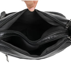Women Crossbody Bag Soft PU Leather Shoulder Bag Multi-Pocket Mother Bags