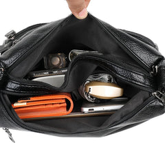 Women Crossbody Bag Soft PU Leather Shoulder Bag Multi-Pocket Mother Bags