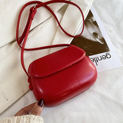 Vintage PU Leather Crossbody Bag Mini Shoulder Saddle Bag