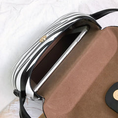 Vintage PU Leather Crossbody Bag Mini Shoulder Saddle Bag