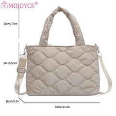 Winter Nylon Crossbody Bag Quilted Ladies Large Tote