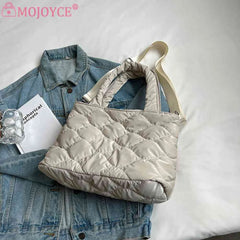 Winter Nylon Crossbody Bag Quilted Ladies Large Tote