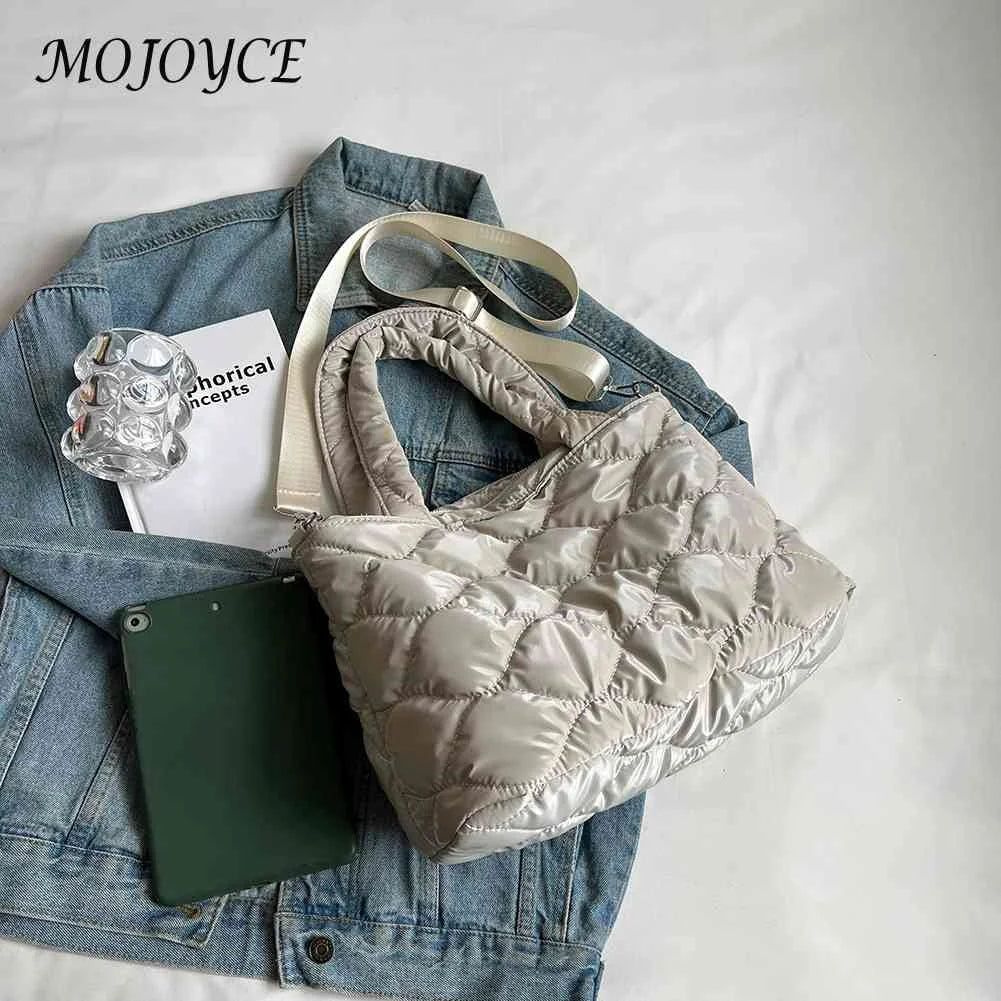 Winter Quilted Women's Crossbody Bag Casual Zipper Top-handle Tote