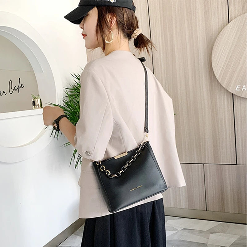 Women Crossbody Bag Chain Handbag Faux Leather Shoulder Purse