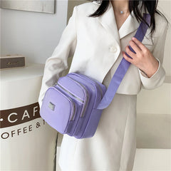 Waterproof Nylon Plaid Crossbody Bag for Women Travel Purse