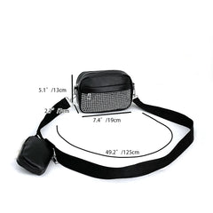 Women Crossbody Bags Rhombus Pattern Leather Combo