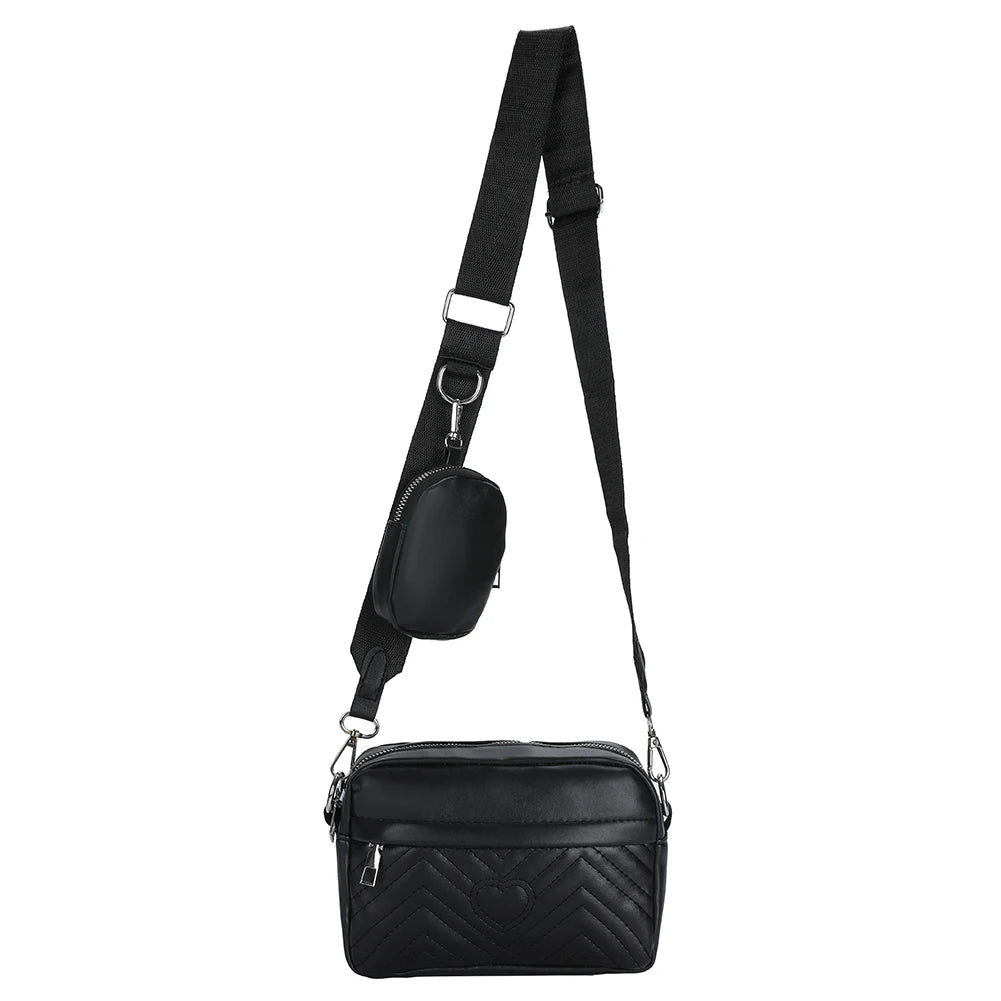 Women Crossbody Bags Rhombus Pattern Leather Combo