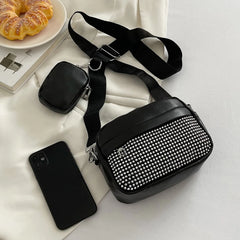Women Crossbody Bags Rhombus Pattern Leather Combo