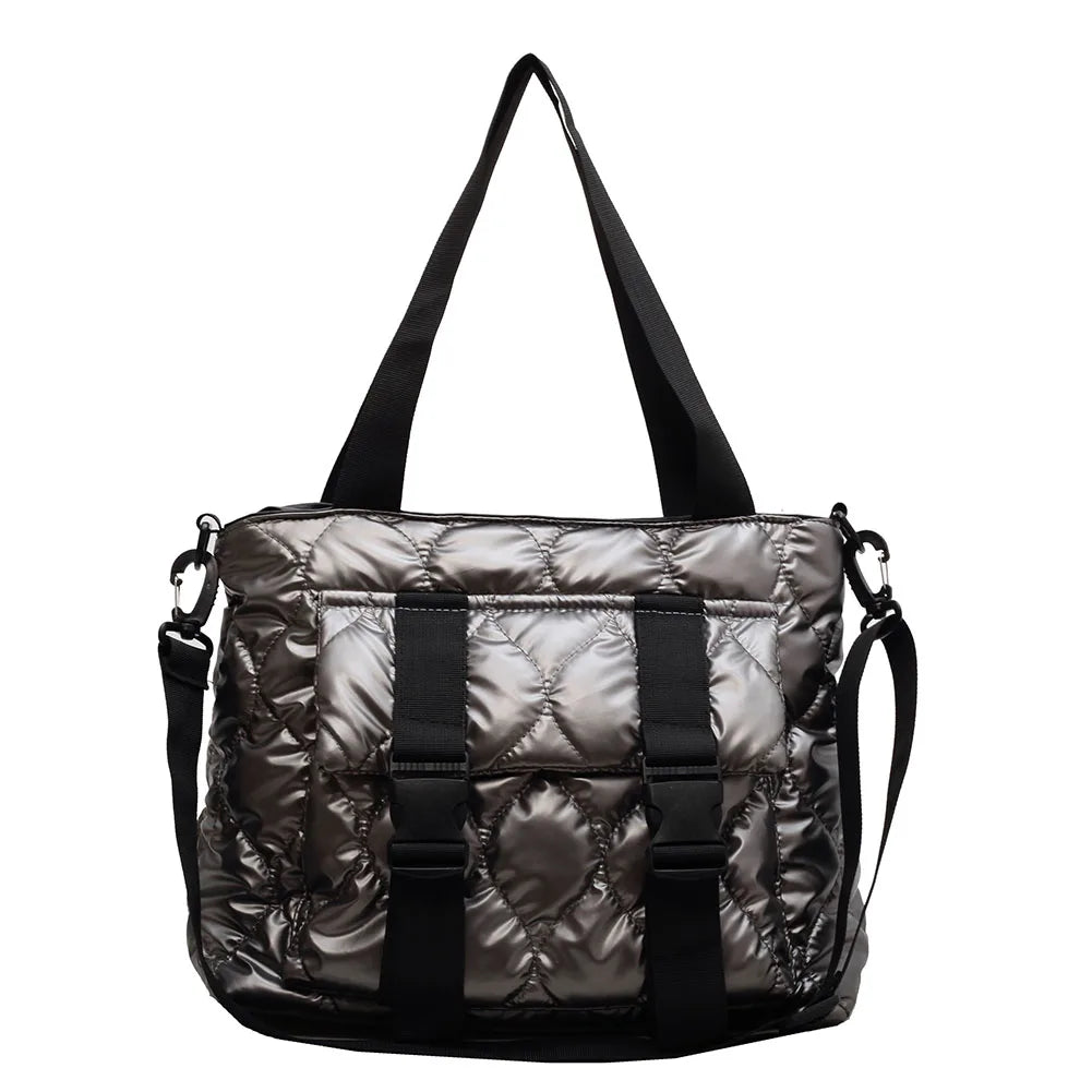 Women Crossbody Bags Cotton Padded Messenger Pouch Waterproof Nylon