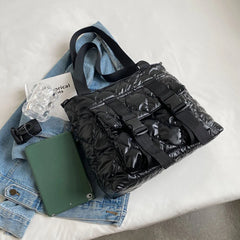 Women Crossbody Bags Cotton Padded Messenger Pouch Waterproof Nylon