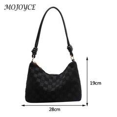 Plaid Crossbody Bag for Women Zipper Closure Portable Messenger Purse