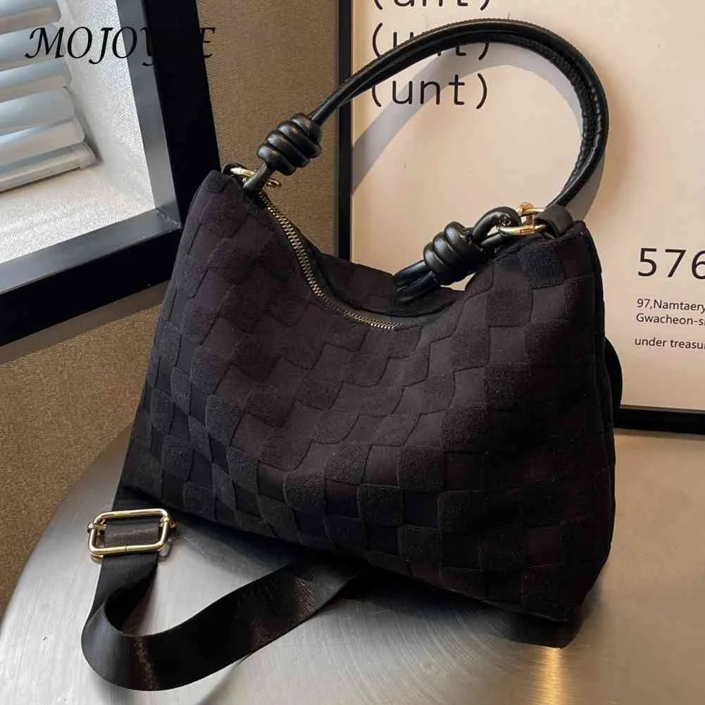 Plaid Crossbody Bag for Women Zipper Closure Portable Messenger Purse