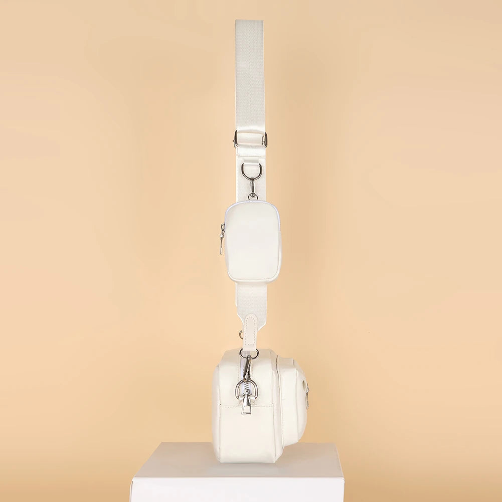 Soft Leather Crossbody Bag with Small Purse for Daily Travel