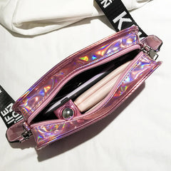 Women Crossbody Bags High Letter Laser Small Square Shoulder PVC Jelly
