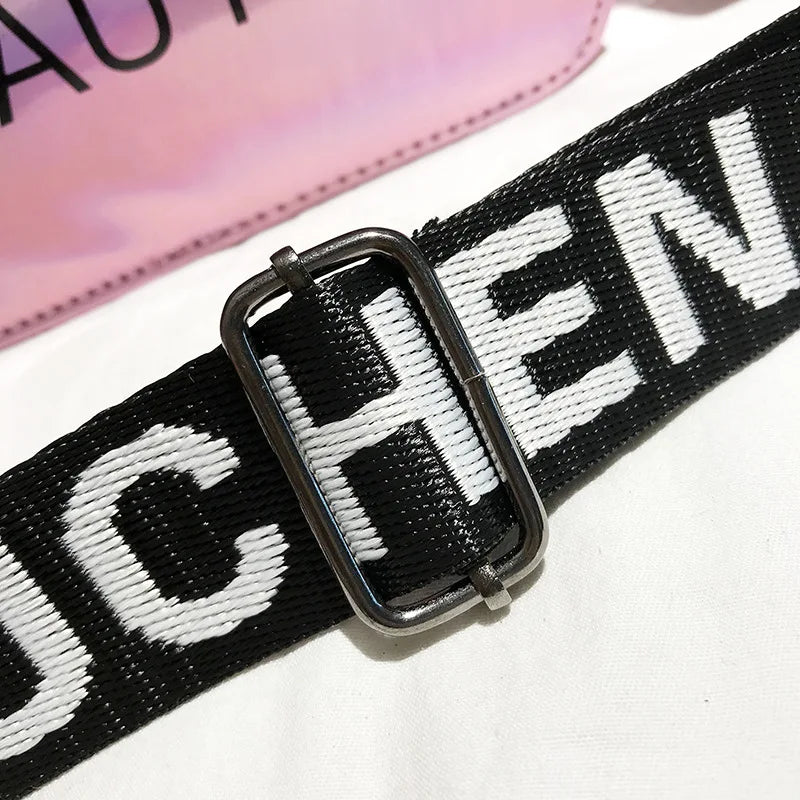 Women Crossbody Bags High Letter Laser Small Square Shoulder PVC Jelly