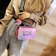 Women Crossbody Bags High Letter Laser Small Square Shoulder PVC Jelly