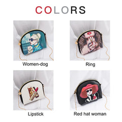 Women Crossbody Bag PU Leather Shoulder Bag Stylish Messenger Bag