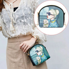 Women Crossbody Bag PU Leather Shoulder Bag Stylish Messenger Bag