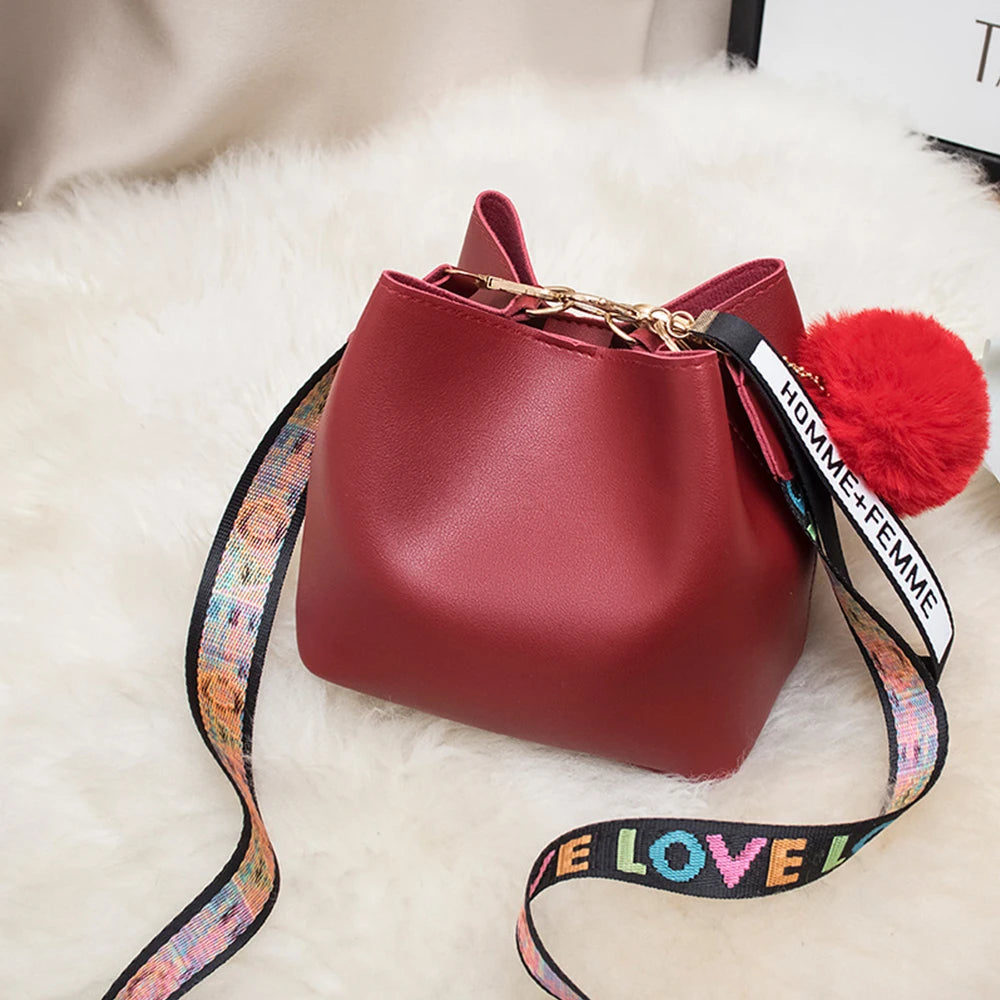 Women Crossbody Bags Large Bucket Mini Wide Strap Shoulder Handbags
