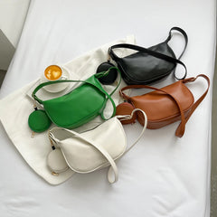 Women Crossbody Bags PU Leather Shoulder Handbags 2 in 1