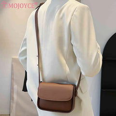Small Square Leather Crossbody Bag for Lady Satchel