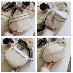 Women Crossbody Shoulder Bag Soft Leather Messenger Bag Wide Strap Saddle Bags