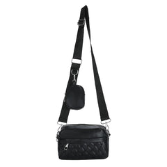 Women Crossbody Handbag 2-in-1 Shoulder Messenger Bag Leather Combo Set