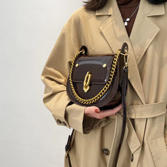 Women Crossbody Shoulder Bag Metal Chain Handbag