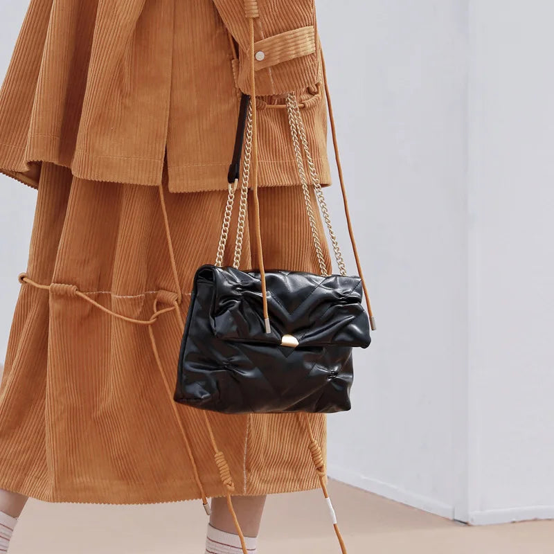 Women Crossbody Side Shoulder Bag Winter Sac Snatched Fine Hardware Shoulder Str