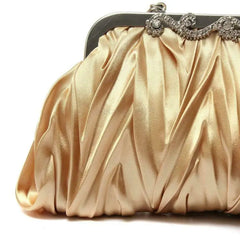 Crystal Evening Clutch Bag Wedding Party Prom Purse Ruffle Shoulder Bag