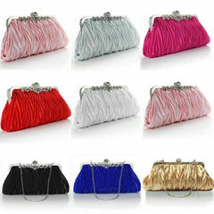 Crystal Evening Clutch Bag Wedding Party Prom Purse Ruffle Shoulder Bag