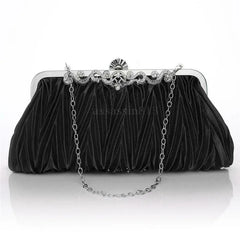 Crystal Evening Clutch Bag Wedding Party Prom Purse Ruffle Shoulder Bag