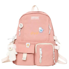 Nylon School Bag for Teen Girls - Large Capacity Rucksack