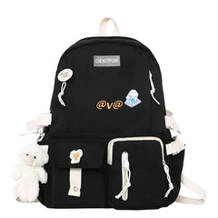 Nylon School Bag for Teen Girls - Large Capacity Rucksack