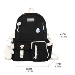 Nylon Backpack for Teen Girls Large Capacity School Bag