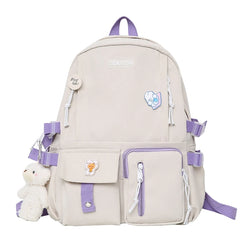 Nylon Backpack for Teen Girls Large Capacity School Bag