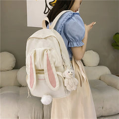 Waterproof Nylon Schoolbag For Teen Girls Large Capacity Rucksack