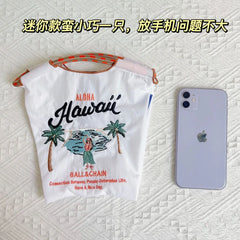 Women Cartoon Handbag Embroidered Canvas Shoulder Bag Schoolgirl Tote