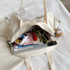 Cat Canvas Bag Cartoon Shoulder Bags Student Large Messenger Bag