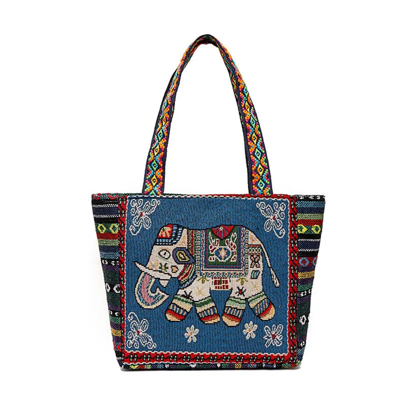 Women Cat Handbag Canvas Bag Large Capacity Shoulder Bag