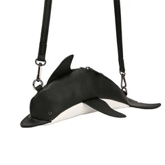 Women Dolphin Shape PU Leather Handbag Shoulder Crossbody Bag Satchel Purse