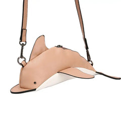 Women Dolphin Shape PU Leather Handbag Shoulder Crossbody Bag Satchel Purse