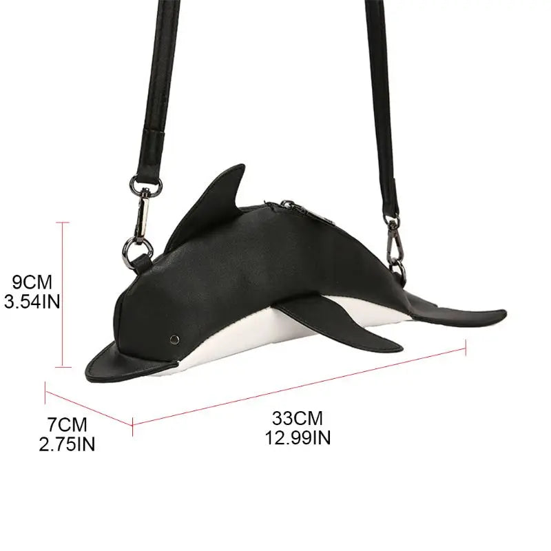 Women Dolphin Shape PU Leather Handbag Shoulder Crossbody Bag Satchel Purse