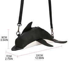 Women Dolphin Shape PU Leather Handbag Shoulder Crossbody Bag Satchel Purse