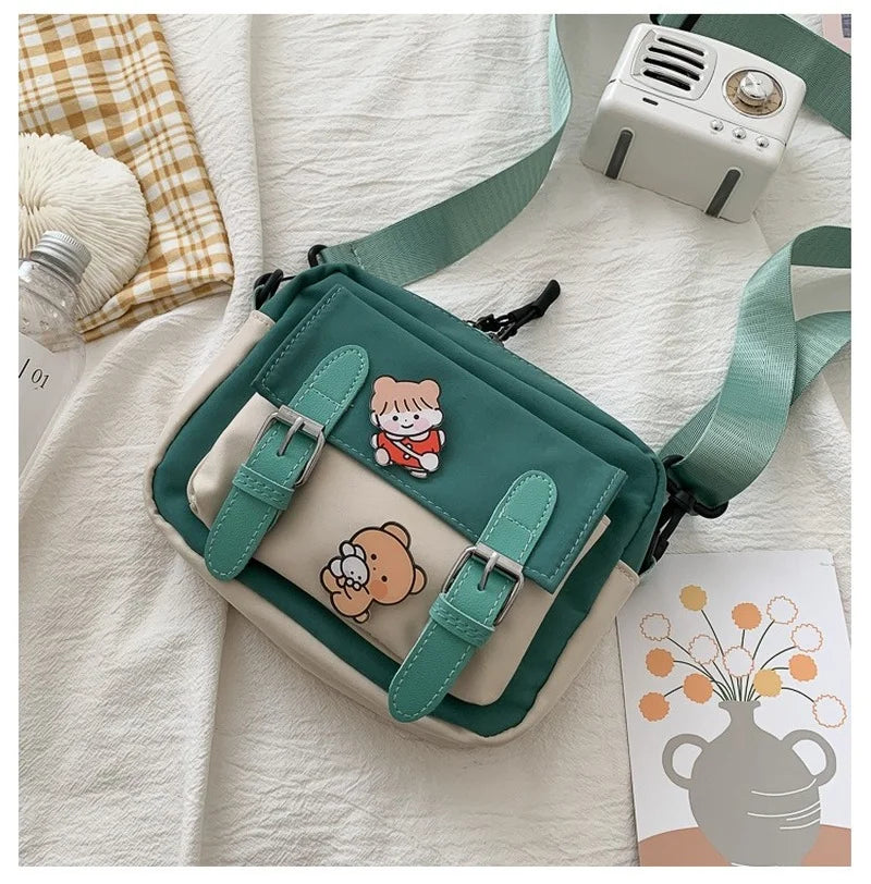 Canvas Crossbody Bag Small Square Messenger Bag All-match Student Bag