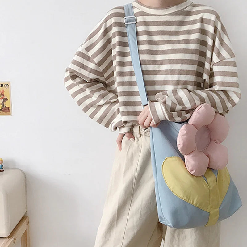 Floral Shoulder Bag Women Large Crossbody Tote Shopping Bag Girls